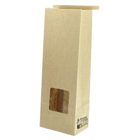 Paper Bag without Handle Kraft and Window 9+6x26cm (1000 Uds)