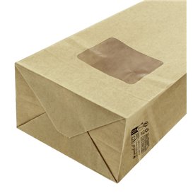 Paper Bag without Handle Kraft and Window 9+6x26cm (1000 Uds)