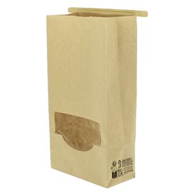 Paper Bag without Handle Kraft and Window 12+6x23,5cm (50 Uds)