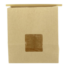Paper Bag without Handle Kraft and Window 20+8x23cm (50 Uds)