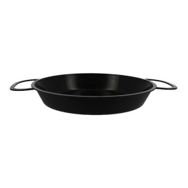 Serving Mini Paella Pan Tray Black PP 15cm (150 Units)