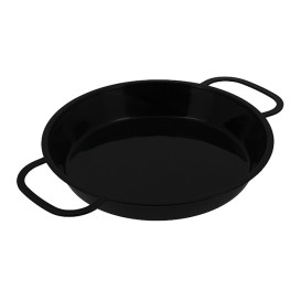 Serving Mini Paella Pan Tray Black PP 15cm (150 Units)