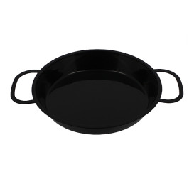 Serving Mini Paella Pan Tray Black PP 15cm (6 Units) 