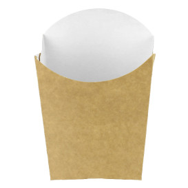 Paper French Fries Scoop Container Kraft Medium size 8,2x3,5x12,5cm (25 Units) 