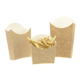 Paper French Fries Scoop Container Kraft Medium size 8,2x3,5x12,5cm (25 Units) 