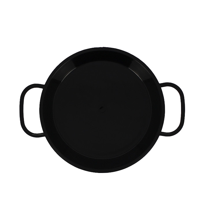 Serving Mini Paella Pan Tray Black PP 15cm (6 Units) 