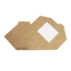 Paper Take-Out Container with Window Kraft 125x65x125mm (500 Units) 