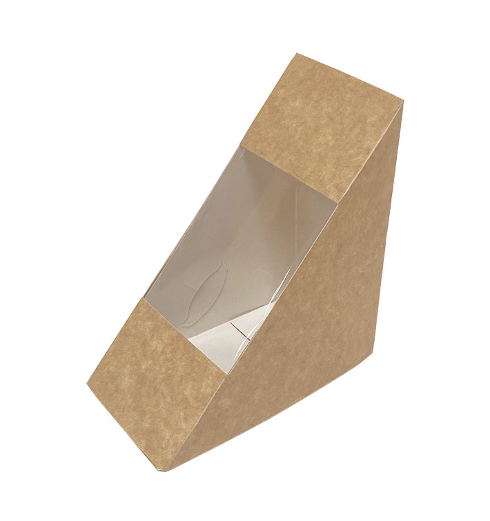 Paper Take-Out Container with Window Kraft 125x65x125mm (500 Units) 