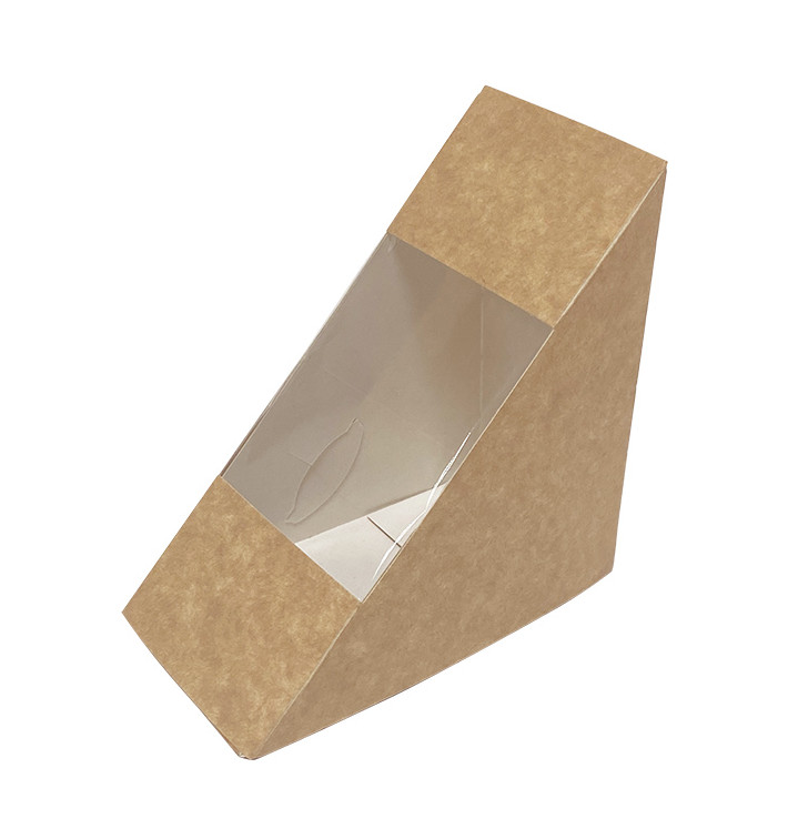 Paper Take-Out Container with Window Kraft 125x75x125mm (50 Units) 