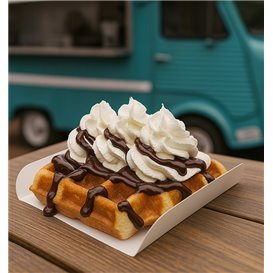 Paper Tray Waffle White 15x13cm (100 Units)  