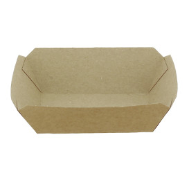 Paper Food Boat Tray Kraft-Kraft 250ml 9,6x6,5x4,2cm (25 Units) 