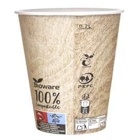Paper Cup PLA "BioWare" Eco-Friendly 9 Oz/270ml Ø8,0cm (1000 Units)