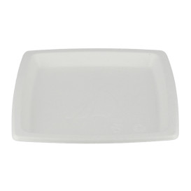 Sugarcane Plate Square shape White 17 cm (125 Units)  