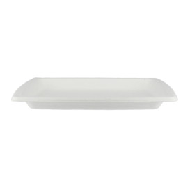 Sugarcane Plate Square shape White 17 cm (125 Units)  