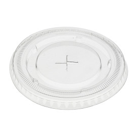 Flat Lid with Cross PET transparent Ø8,5cm (50 Units)