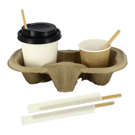 Wooden Coffee Stirrer Wrapped 14cm (500 Units)  