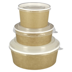 Paper Soup Bowl with Lid Kraft PP 33Oz/1000ml (100 Units)