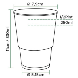 Plastic Cup PP Clear 330ml Ø7,9cm (50 Units) 