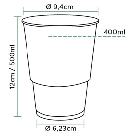Plastic Cup PP Clear 500ml Ø9,4cm (50 Units) 