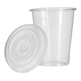 Transparent PP Cup 240ml + Travel Cross Lid PS Ø7,4cm (1.000 Units)