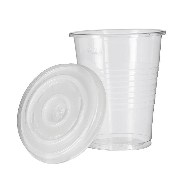 Transparent PP Cup 240ml + Travel Cross Lid PS Ø7,4cm (1.000 Units)