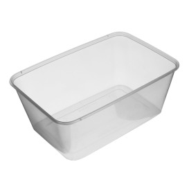 Plastic Container and Plastic Lid PP Rectangular Shape 1.000ml (50 Units)