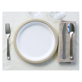 Biodegradable Bagasse Plate White Ø22,5cm (10 Units)
