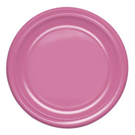 Reusable Plate Flat Economic PS Pink Ø17cm (300 Units)