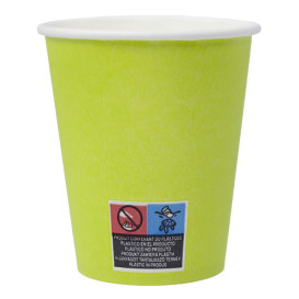 Plastic-Free Paper Cup 9 Oz/250ml "Colors" Green Ø8cm (300 Units)