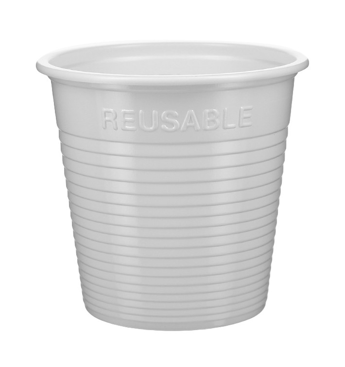 Reusable Economy Shot PS Bicolour White 230ml (30 Units) 