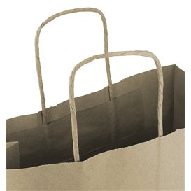 Paper Bag with Handles Kraft 100g/m² 25+11x31cm (200 Units)