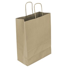 Paper Bag with Handles Kraft 100g/m² 25+11x31cm (200 Units)