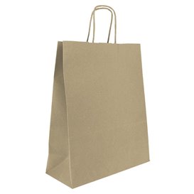 Paper Bag with Handles Kraft 100g/m² 25+11x31cm (25 Units) 