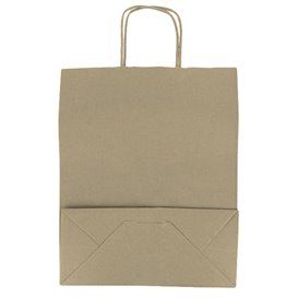 Paper Bag with Handles Kraft 100g/m² 25+11x31cm (200 Units)