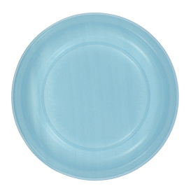 Reusable Plate Flat Economic PS Light Blue Ø17cm (300 Units)