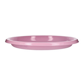 Reusable Plate Flat Economic PS Pink Ø22cm (200 Units)
