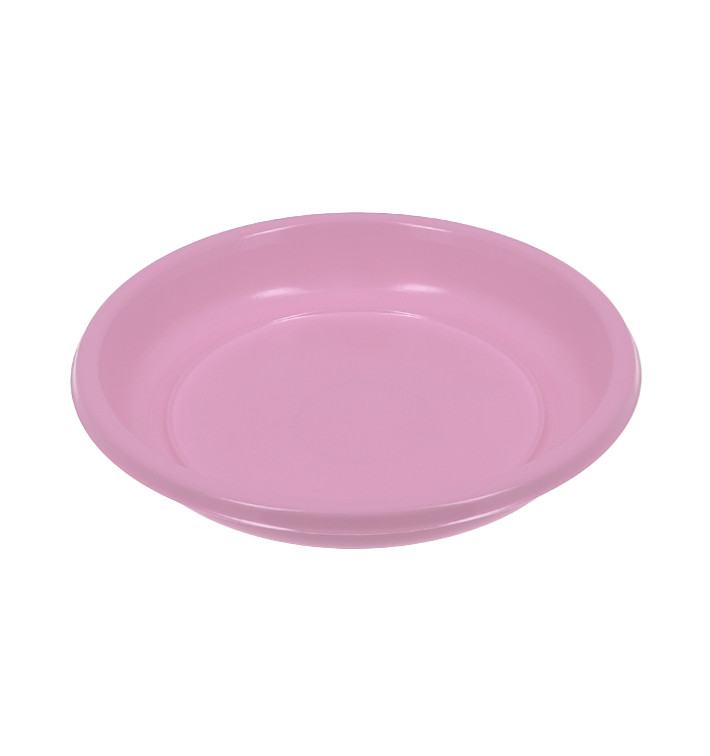 Reusable Plate Deep Economic PS Pink Ø20,5cm (150 Units)