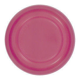 Reusable Plate Flat Economic PS Fuchsia Ø22cm (25 Units) 