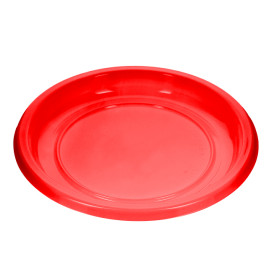 Reusable Plate Flat Economic PS Red Ø22cm (25 Units) 