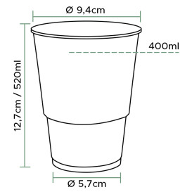 Plastic Cup PP Clear 520ml Ø8,3cm (50 Units) 