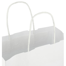 Paper Bag with Handles Kraft White 100g/m² 25+11x31cm (200 Units)