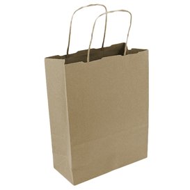 Paper Bag with Handles Kraft 100g/m² 18+8x24cm (450 Units)