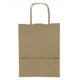 Paper Bag with Handles Kraft 100g/m² 18+8x24cm (450 Units)