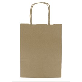 Paper Bag with Handles Kraft 100g/m² 18+8x24cm (450 Units)