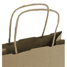 Paper Bag with Handles Kraft 100g/m² 18+8x24cm (450 Units)