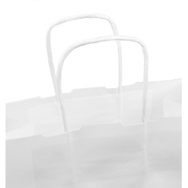 Paper Bag with Handles Kraft White 100g/m² 25+13x33cm (200 Units)