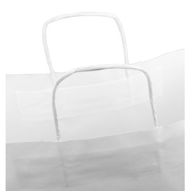 Paper Bag with Handles Kraft White 100g/m² 44+15x46cm (200 Units)