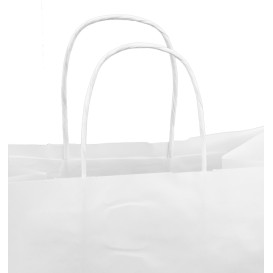 Paper Bag with Handles Kraft White 100g/m² 30+18x29cm (25 Units) 