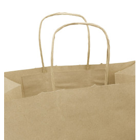 Paper Bag with Handles Kraft Brown 100g/m² 25+13x33cm (25 Units) 