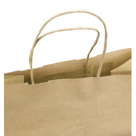Paper Bag with Handles Kraft Brown 100g/m² 30+18x29cm (200 Units)